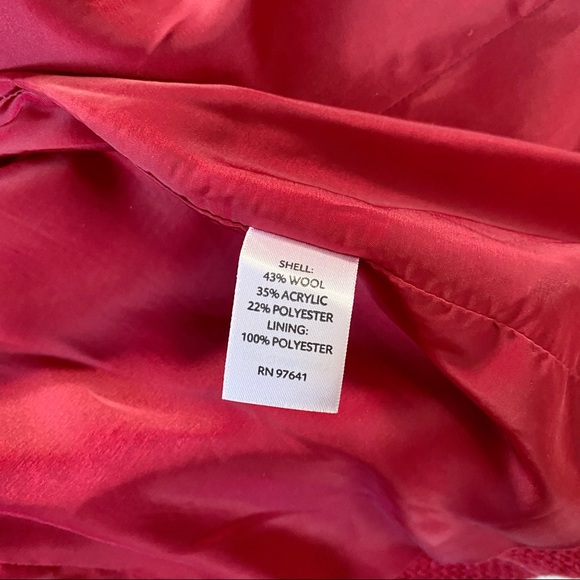 NEW J. Jill Red Woven Wool 2 Button Jacket - Picture 5 of 6